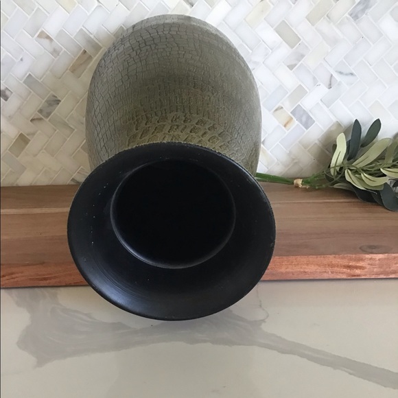 Decorative Green Rustic Metal Vase - Picture 3 of 4